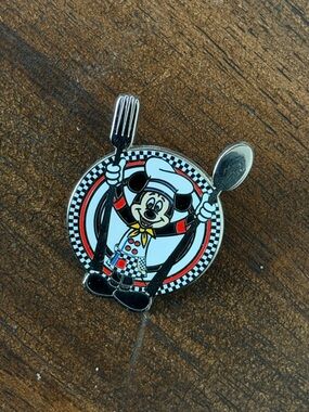 Chef Mickey Pin - Cartoon Diner Pin — Black, White & Red